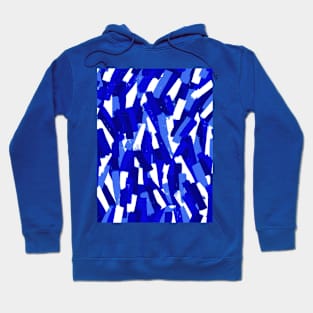 Abstract Blue Brush Stroke Smudgy Pattern Hoodie